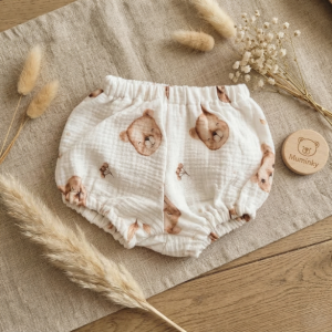 Bloomersy Niemowlęce Muślinowe | Misie