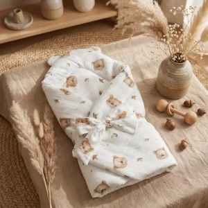 Rożek Becik Niemowlęcy Muślinowy | Misie