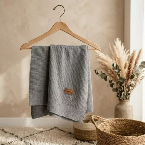 Kocyk Otulacz Bambusowy 100x80cm | Szary