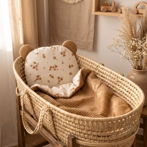 Komplet Pościeli Przedszkolaka 100x135cm Bawełna | Little Brown Flowers & Karmelowy Wafel