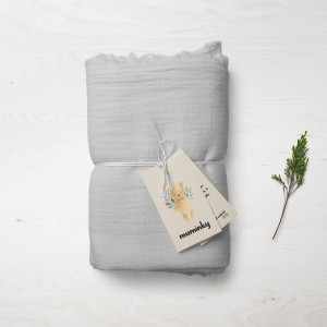 Otulacz Muślinowy | Kocyk 120x120 cm - Szary