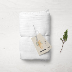 Otulacz Muślinowy | Kocyk 120x120 cm - Biały