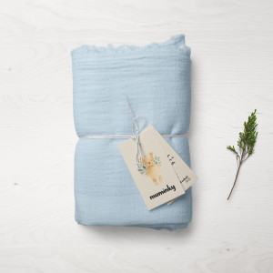 Otulacz Muślinowy | Kocyk 120x120 cm - Błękitny