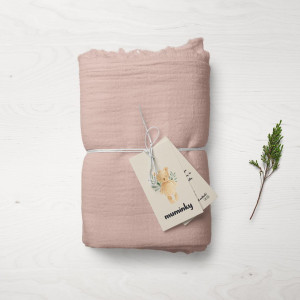 Otulacz Muślinowy | Kocyk 120x120 cm - Brudny Róż