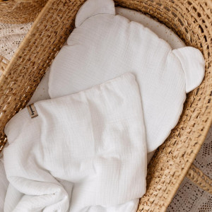 Komplet Pościeli Dziecięcej 65x100cm Muślin | Biały