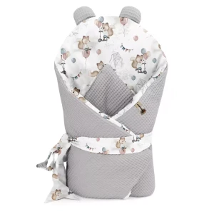 Rożek Becik Niemowlęcy Bawełniany | Liski & Jasnoszary Wafel