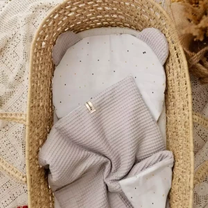 Komplet Pościeli Niemowlęcej 50x75cm Bawełna | Kropeczki & Szary Wafel