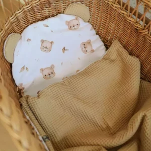 Komplet Pościeli Niemowlęcej 50x75cm Bawełna | Misie & Karmelkowy Wafel