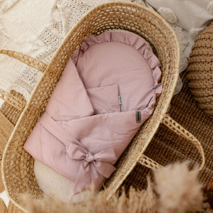 Rożek Becik Niemowlęcy Bawełniany | Z Falbanką Różowy