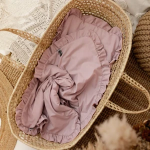 Komplet Pościeli Dziecięcej Z Falbanką 75x100cm Bawełna | Brudny Róż