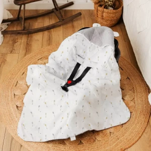 Otulacz Do Fotelika z Kapturkiem | Latawce Jasnoszary Wafel