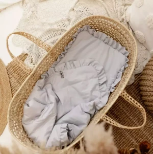 Komplet Pościeli Niemowlęcej Z Falbanką 50x75cm Bawełna | Szary