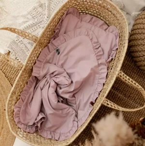 Komplet Pościeli Niemowlęcej Z Falbanką 50x75cm Bawełna | Brudny Róż