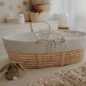 Wyściółka Do Kosza Mojżesza Z Bawełny Organicznej | Szara