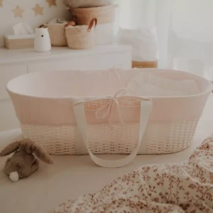 Wyściółka Do Kosza Mojżesza Z Bawełny Organicznej | Różowa