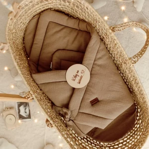 Rożek Becik Niemowlęcy Muślinowy A'la Len | Ciemny Beż