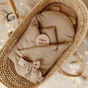 Rożek Becik Niemowlęcy Muślinowy | Beżowy