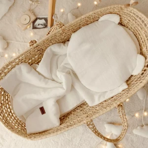 Komplet Pościeli Niemowlęcej 55x75cm Muślin A'la Len | Kremowy