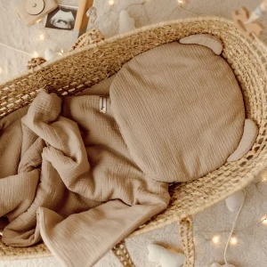 Komplet Pościeli Niemowlęcej 55x75cm Muślin | Beż