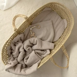 Komplet Pościeli Niemowlęcej 55x75cm Muślin A'la Len | Beż