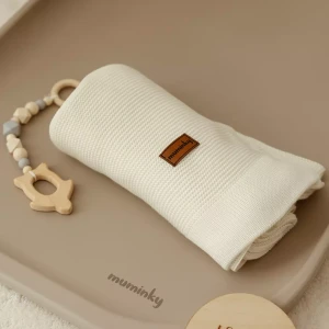 Kocyk Otulacz Bambusowy 100x80cm | Kremowy