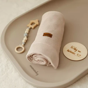 Kocyk Otulacz Bambusowy 100x80cm | Beżowy