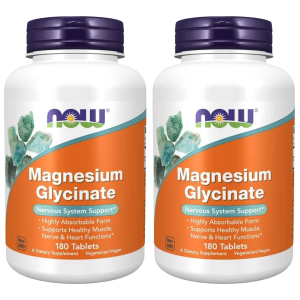 NOW Magnesium Glycinate - 2x 180tabs.Zysk od 60zł do 70zł