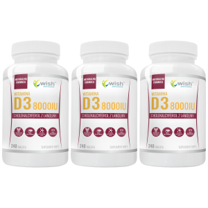 WISH Pharmaceutical - Vitamin D3 8000IU - 3x 240tabs.Zysk od 20zł do 30zł