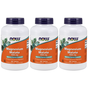 NOW Magnesium Malate 1000mg - 3x 180tabsZysk od 60zł do 70zł