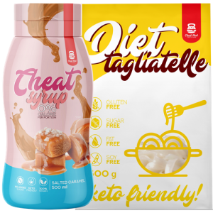 Makaron Konjac Tagliatelle 400g (300g netto) + SYROP KARMEL- Zdrowa Żywność
