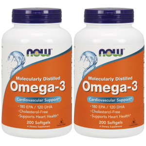 NOW Omega-3 - 2x 200softgelsZysk od 40zł do 50zł