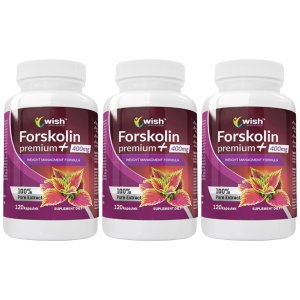WISH Pharmaceutical Forskolin Premium Plus 400mg 10:1 - 3x 120caps.Zysk od 30zł do 40zł