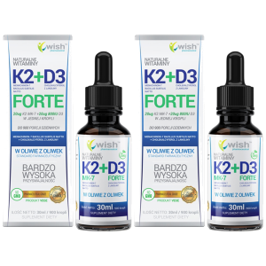 WISH Pharmaceutical Vitamin K2 MK7 + D3 Forte - 2x 30mlZysk od 20zł do 30zł