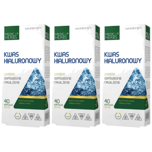MEDICA HERBS - Kwas Hialuronowy - 3x 40caps.Zysk od 20zł do 30zł