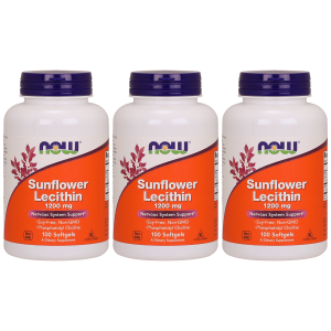 NOW Sunflower Lecithin 1200mg - 3x 100softgelsStymulanty i neurotransmitery