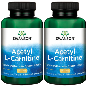 SWANSON Acetyl L-Carnitine 500mg - 2x 100vcaps. - Acetyl L-KarnitynaDieta i odchudzanie