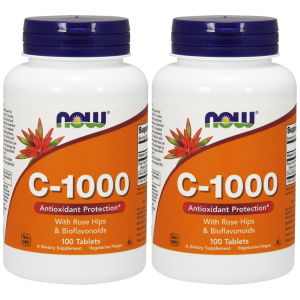 NOW Vitamin C-1000 with Rose Hips & Bioflavonoids - 2x 100tabsZysk od 20zł do 30zł