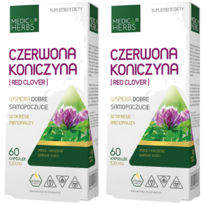 MEDICA HERBS - Czerwona Koniczyna 520mg - 2x 60caps.Zysk od 10zł do 20zł