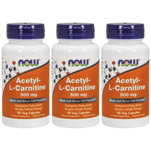 NOW Acetyl L-Carnitine 500mg - 3x 50vegcapsZysk od 30zł do 40zł