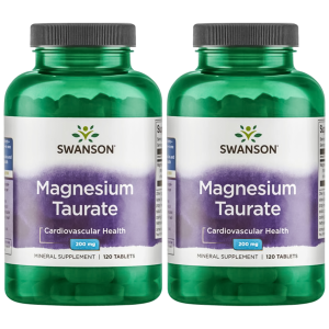 SWANSON Magnesium Taurate 100mg - 2x 120tabsWitaminy i minerały