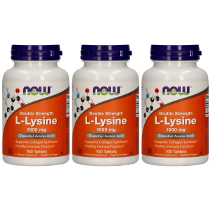 NOW L-Lysine 1000mg - 3x 100tabsZysk od 30zł do 40zł