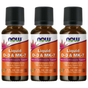 NOW Liquid D-3 & MK-7 - 3x 30ml - Witamina D3 & MK7 w kroplachZysk od 70zł do 80zł