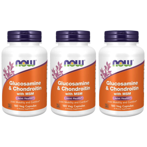 NOW Glucosamine & Chondroitin with MSM - 3x 180vcapsZysk od 100zł do 120zł