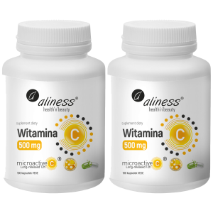 ALINESS - Witamina C 500mg Microactive 12h - 100vcaps. x2