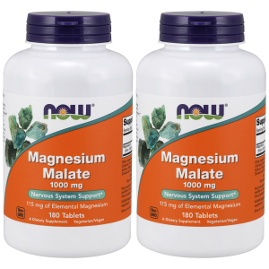 NOW Magnesium Malate 1000mg - 2x 180tabsZysk od 40zł do 50zł