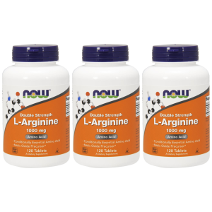 NOW L-Arginine 1000mg - 3x 120tabsZysk od 90zł do 100zł