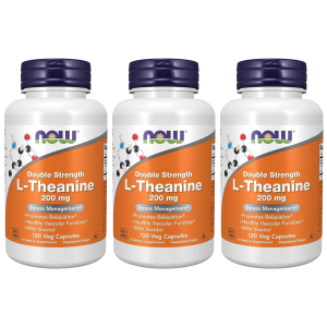 NOW - L-Theanine 200mg - 3x 120vcaps.Zysk od 100zł do 120zł