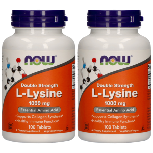 NOW L-Lysine 1000mg - 2x 100tabsZysk od 20zł do 30zł