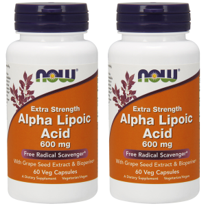 NOW Alpha Lipoic Acid 600mg - 2x 60vegcaps.Zysk od 50zł do 60zł