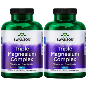 SWANSON Triple Magnesium Complex 400mg - 2x 300caps.Zysk od 30zł do 40zł